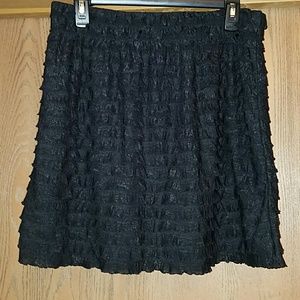 Black ruffle skirt